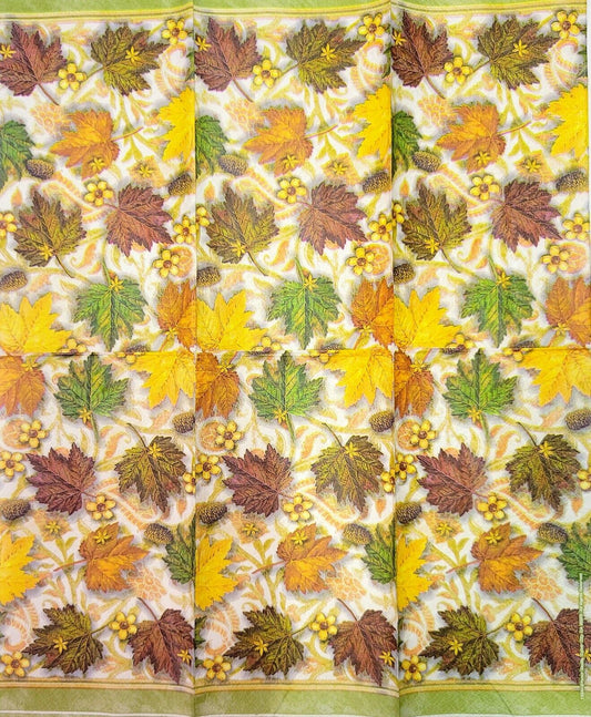 TWO Individual Paper Guest Decoupage Napkins - 2102 Fall Leaf Splendor