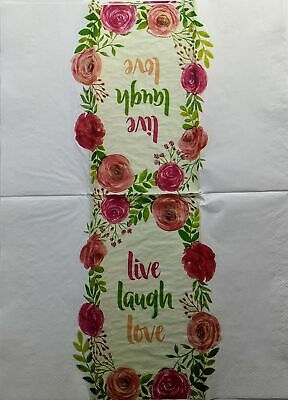 TWO Individual Paper Guest Decoupage Napkins - 1502 Floral Live Laugh Love