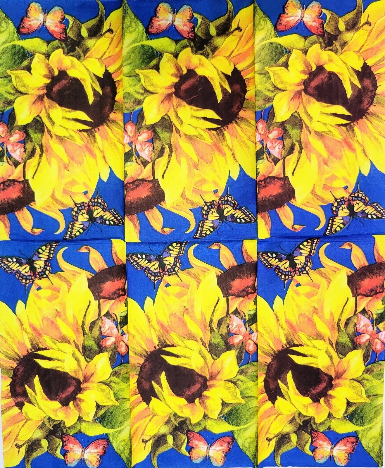 TWO Individual Paper Guest Decoupage Napkins - 2207 Bold Savannah Sunflower