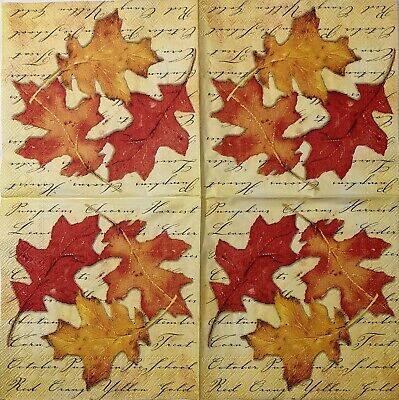 TWO Individual Paper Cocktail Decoupage Napkins - 1556 Autumn Spice