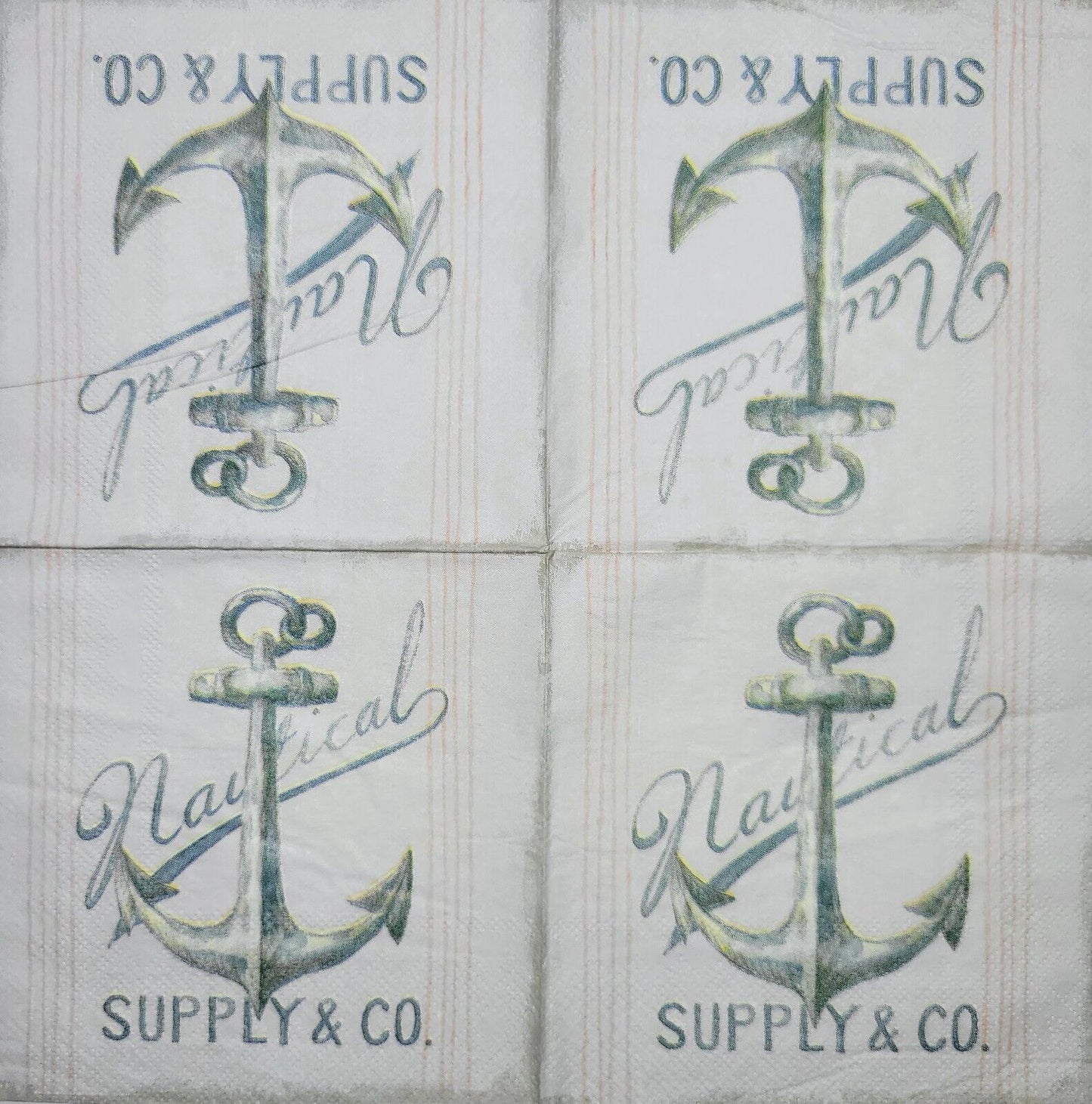 TWO Individual Paper Cocktail Decoupage Napkins - 2369 Nautical Supply & Anchor