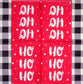 TWO Individual Paper Cocktail Decoupage Napkins- 2224 Ho Ho Ho Red w Black Check