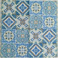 TWO Individual Paper Lunch Decoupage Napkins - Blue Green Tiles 1030