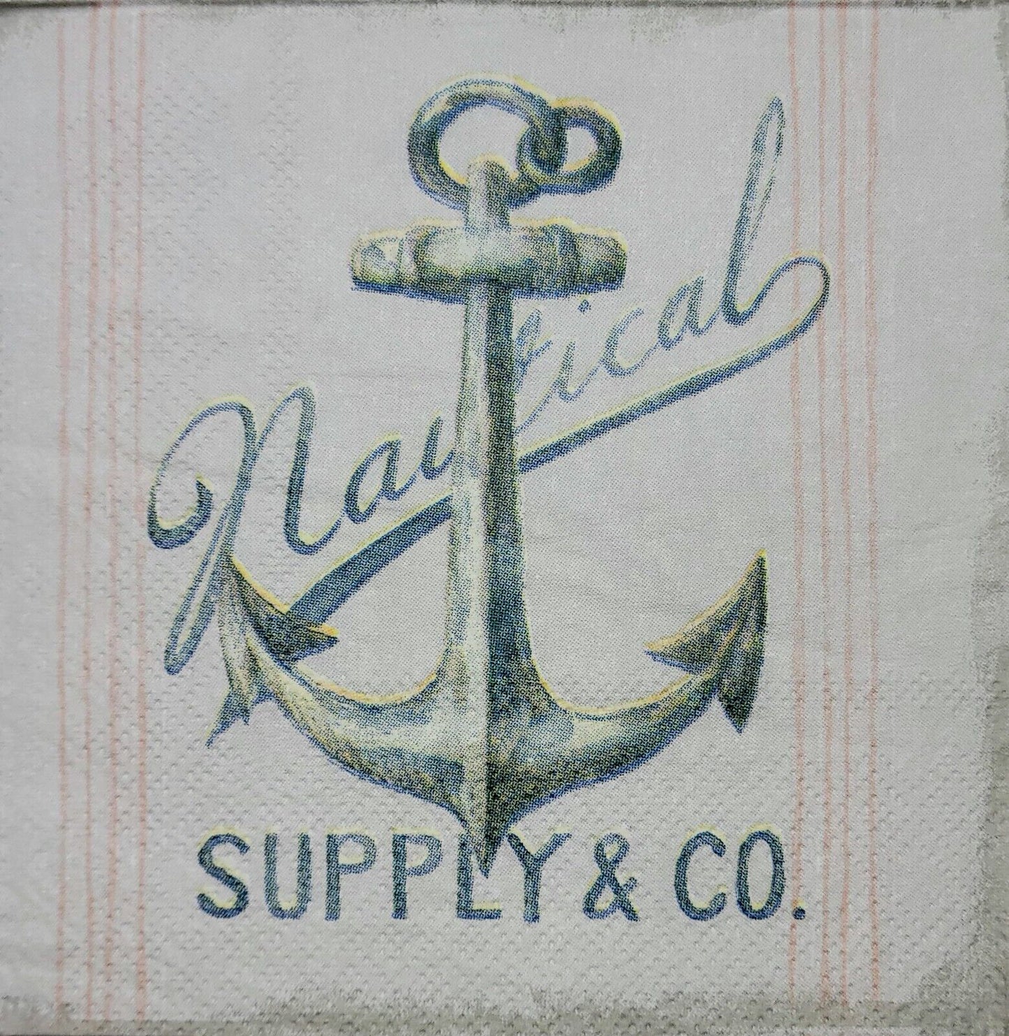 TWO Individual Paper Cocktail Decoupage Napkins - 2369 Nautical Supply & Anchor