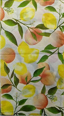 TWO Individual Paper Guest Decoupage Napkins - 1479 Peach Lemonade