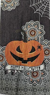 TWO Individual Paper Guest Decoupage Napkins - 1641 Happy Halloween Pumpkin