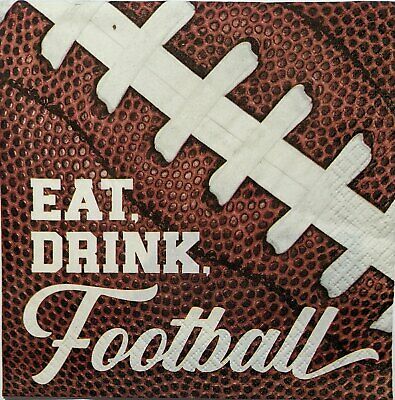 TWO Individual Paper Lunch Decoupage Napkins - 1823 Eat Drink Football