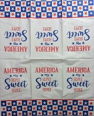 TWO Individual Paper Guest Decoupage Napkins - 2025 Sweet Home America