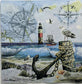 TWO Individual Paper Cocktail Decoupage Napkins- Anchorage Lighthouse Beach 1317