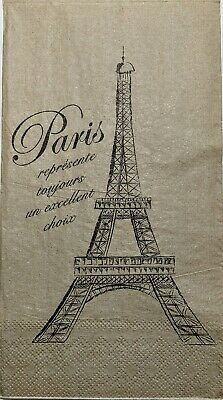 TWO Individual Paper Guest Decoupage Napkins - 1800 Eiffel Tower Paris