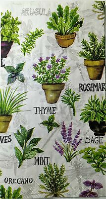 TWO Individual Paper Guest Decoupage Napkins - 1510 Potted Herb Medley