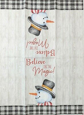 TWO Individual Paper Guest Decoupage Napkin - 1735 Believe in the Magic! Snowman