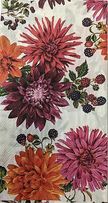 TWO Individual Paper Guest Decoupage Napkins - 1620 Dahlia Garden