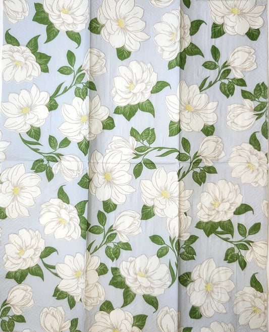 TWO Individual Paper Guest Decoupage Napkins - 2317 White Magnolias