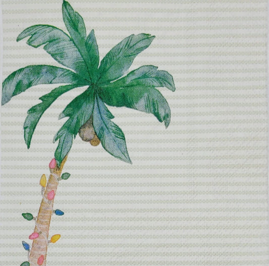 TWO Individual Paper Cocktail Decoupage Napkins - 2281 Christmas Palm Tree