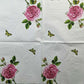 TWO Individual Paper Lunch Decoupage Napkins - 1376 Home Rose Spode w/ Butterfly