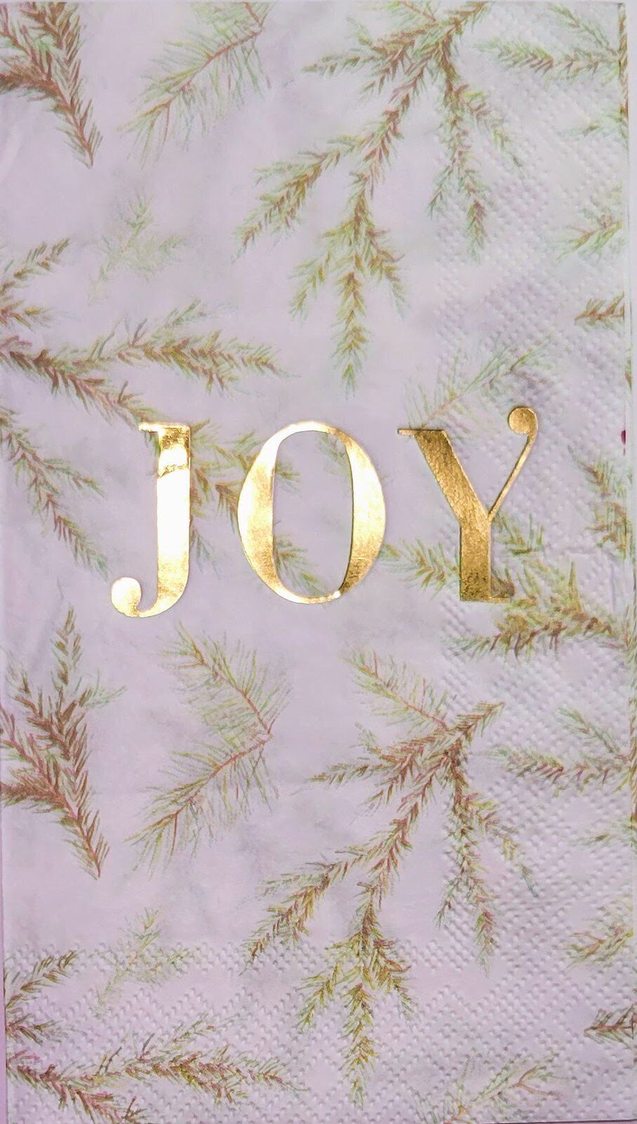 TWO Individual Paper Guest Decoupage Napkins - 2254 Foil Joy with Golden Sprigs