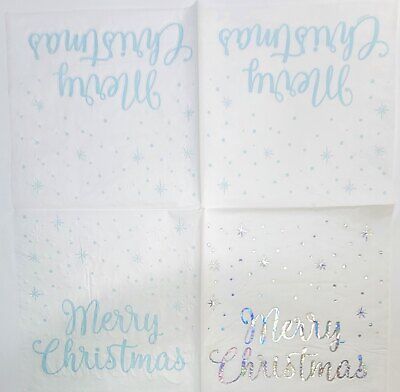 TWO Individual Paper Lunch Decoupage Napkins - 2044 Snowflake Christmas