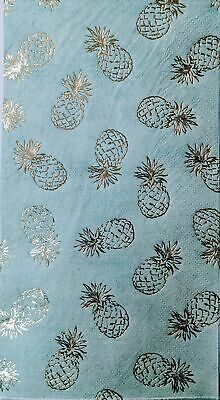 TWO Individual Paper Guest Decoupage Napkins - 1507 Foil Pineapples