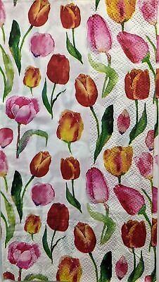 TWO Individual Paper Guest Decoupage Napkins - 1464 Springtime Tulips