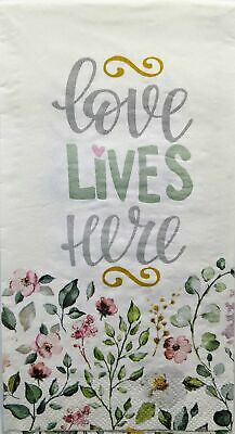 TWO Individual Paper Guest Decoupage Napkins - 1500 Love Lives Here