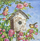 TWO Individual Paper Cocktail Decoupage Napkins - 1947 Lovely Birdhouse