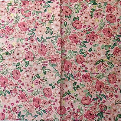 TWO Individual Paper Cocktail Decoupage Napkins - 1547 Pink Floral Medley