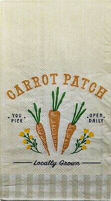 TWO Individual Paper Guest Decoupage Napkins - 1902 Locally Grown Carrot Patch