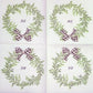 TWO Individual Paper Cocktail Decoupage Napkins - 2219 Joy Holiday Wreath w Bow