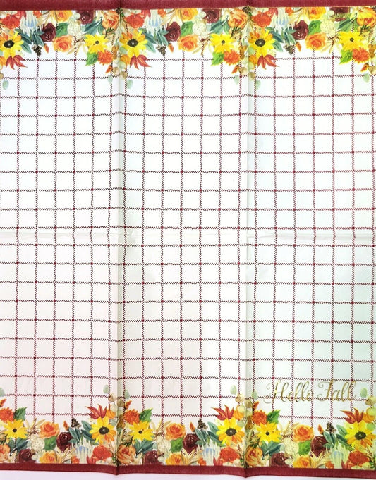 TWO Individual Paper Guest Decoupage Napkins - 2112 Hello Fall Floral Squares