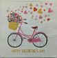 TWO Individual Paper Cocktail Decoupage Napkins - Valentine Pink Bike Love 1233