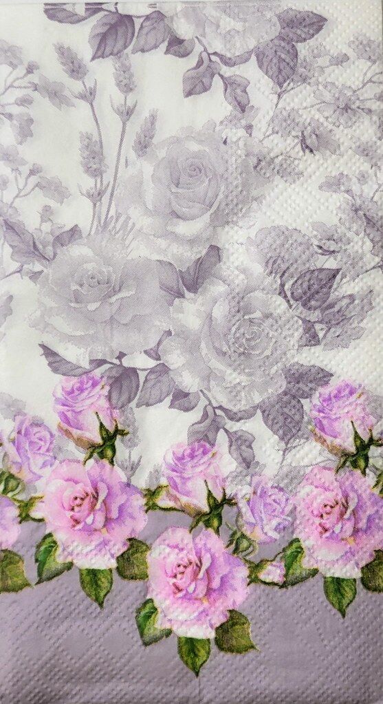 TWO Individual Paper Guest Decoupage Napkins - 2305 Shabby Chic Rose Garden