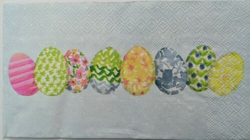 TWO Individual Paper Guest Decoupage Napkins - Easter Eggs Decorated 1219