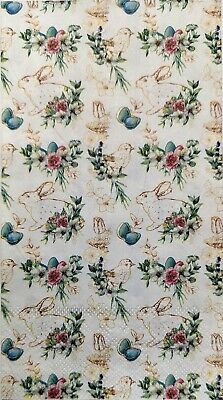 TWO Individual Paper Guest Decoupage Napkins - 1925 Easter Bunny Hunt