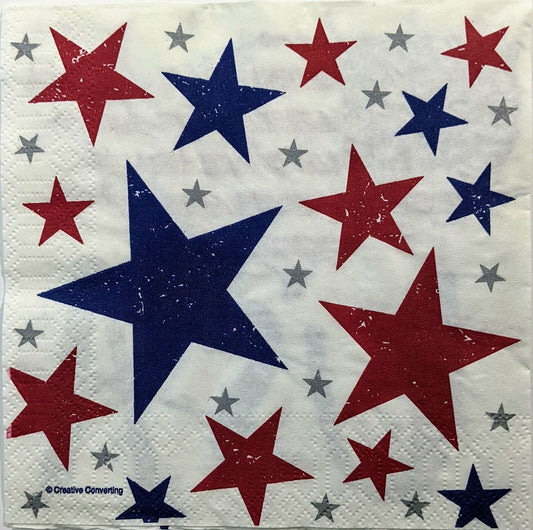 2 Individual Paper Luncheon Decoupage Napkins - 1383 USA Patriotic Country Flag