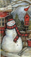 TWO Individual Paper Guest Decoupage Napkins - 1736 Snowman Barn