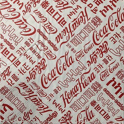 TWO Individual Paper Lunch Decoupage Napkins - 1612 International Coca-Cola