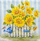 TWO Individual Paper Cocktail Decoupage Napkins - 1952 Sunflower Garden