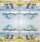 TWO Individual Paper Lunch Decoupage Napkins - 2050 Beach Chairs & Umbrella