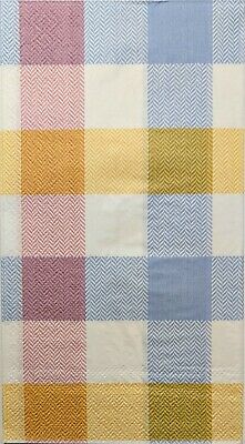 TWO Individual Paper Guest Decoupage Napkins - 1838 Checkered Spring Pastels