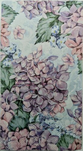 TWO Individual Paper Guest Decoupage Napkins - Heavenly Hydrangeas Pink 1184