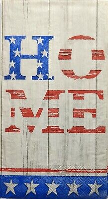 TWO Individual Paper Guest Decoupage Napkins - 2013 Patriotic Home on Wood