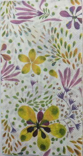 TWO Individual Paper Guest Decoupage Napkins -Linda Spring Flower Explosion 1180