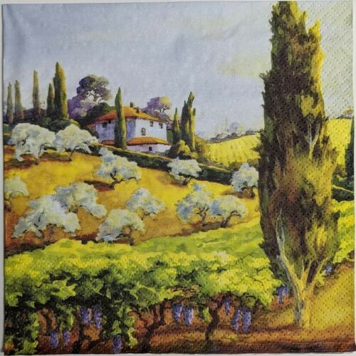 TWO Individual Paper Lunch Decoupage Napkins - Lush Vineyard 1062