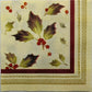 TWO Individual Paper Cocktail Decoupage Napkins- Joyful Poinsettia 1143