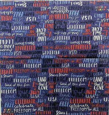 TWO Individual Paper Cocktail Decoupage Napkins - 1395 Patriotic Americana Words