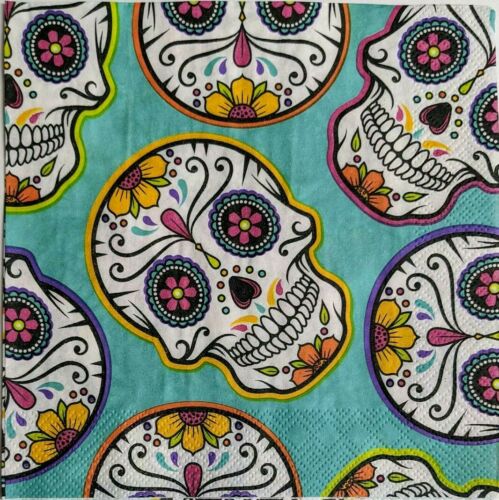 TWO Individual Paper Lunch Decoupage Napkins - Day Of The Dead 1075