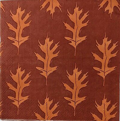 TWO Individual Paper Lunch Decoupage Napkins - 1708 Autumn Orange Leaves