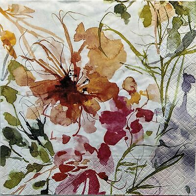 TWO Individual Paper Lunch Decoupage Napkins - 1491 Petal Dance