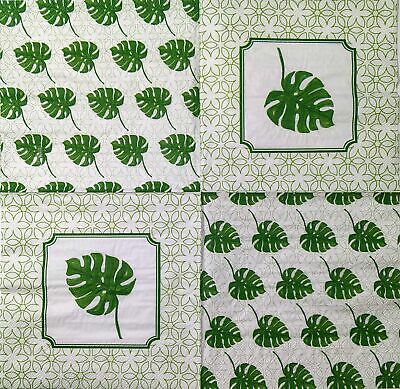 TWO Individual Paper Lunch Decoupage Napkins - 1615 Heart Palm Leaves